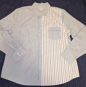 J Crew Women's Blue Striped Shirt